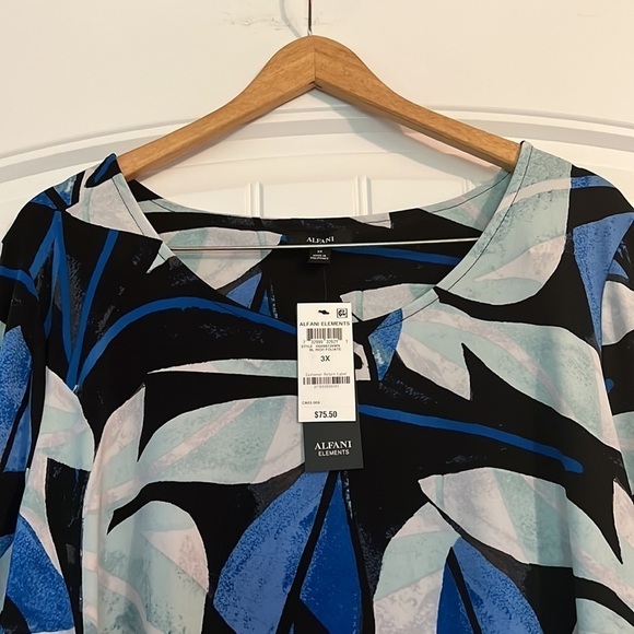 NWT Alfani Printed Point-Hem Top, Created for Macy's 3X - Picture 4 of 8